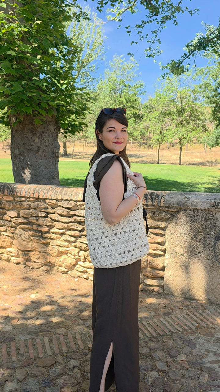 Bolso flores Crochet